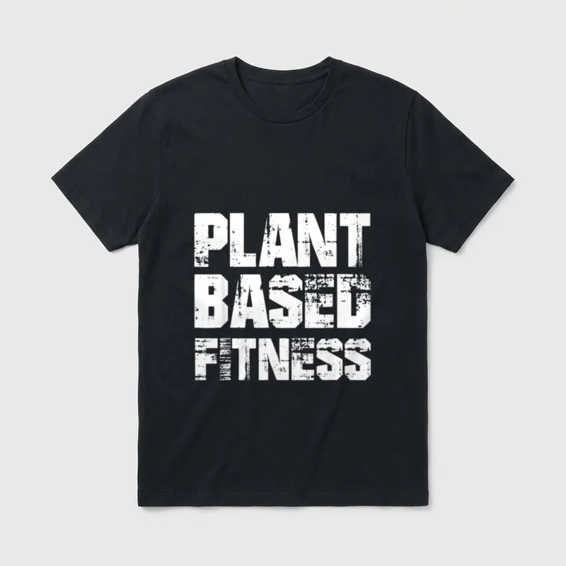 PLANTBASED FITNESS vegan plant T-Shirt – PLANT BASED FITNESS in distressed block letters – Classic T-Shirt in Black