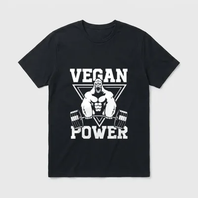 Vegan Power Workout Vegan Gym & Fitness Shirts T-Shirt – Classic T-Shirt in Black