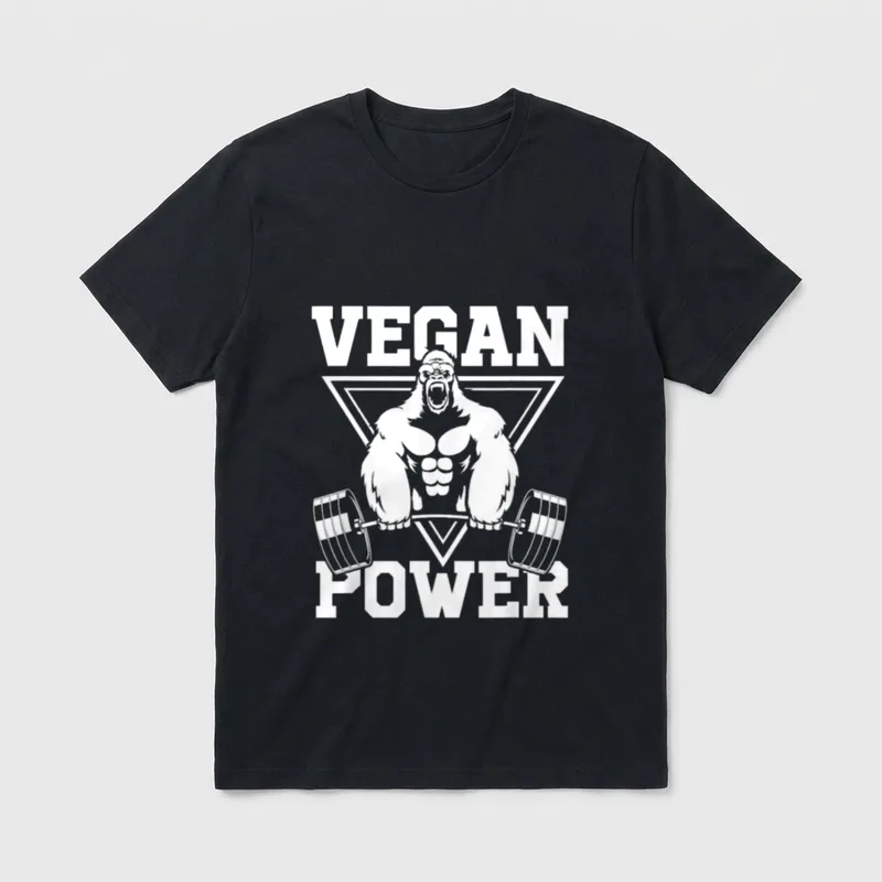 Vegan Power Workout Vegan Gym & Fitness Shirts T-Shirt – Classic T-Shirt in Black