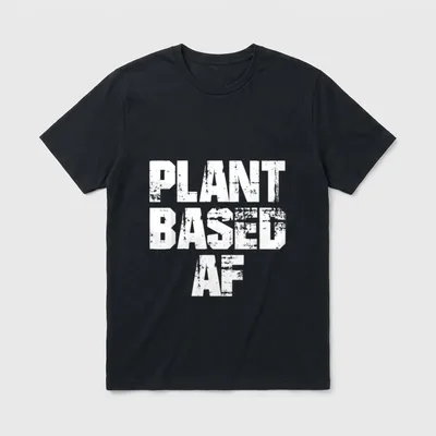 PLANTBASED AF vegan plant T-Shirt – PLANT BASED AF in distressed white letters – Classic T-Shirt in Black