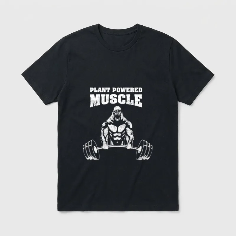 Plant Powered Muscle Vegan T-Shirt – Classic T-Shirt in Black
