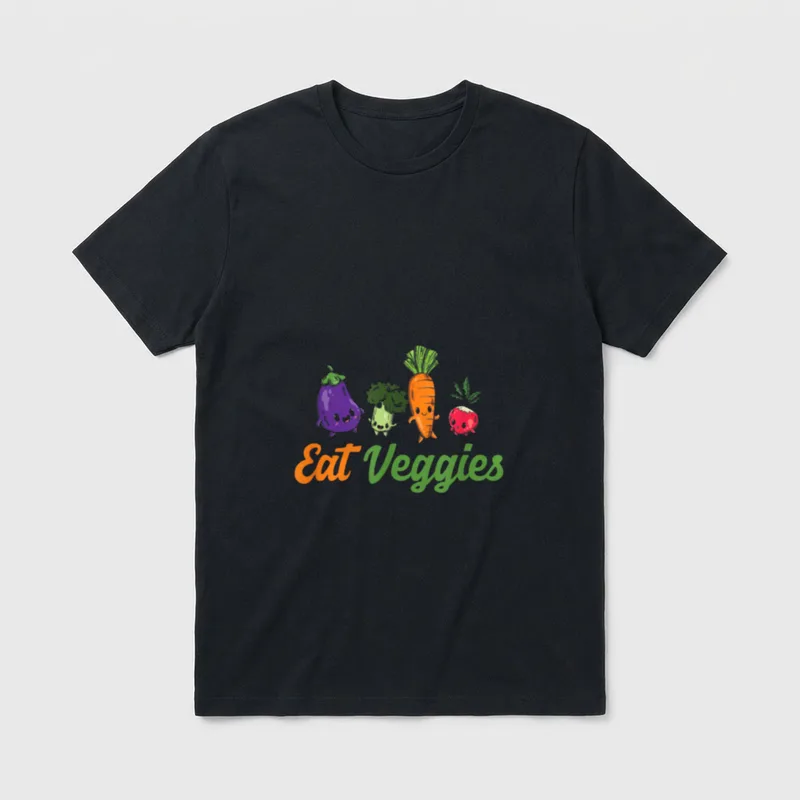 Eat Veggies Vegans Fitness T-Shirt – Classic T-Shirt in Black
