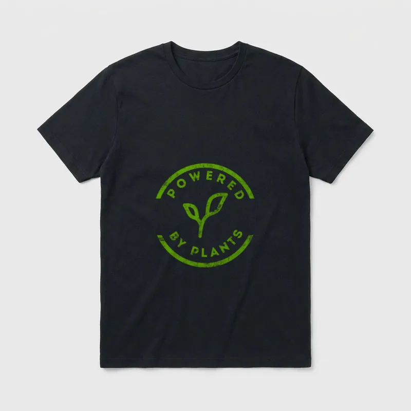 Powered By Plants Vegan Workout T-Shirt – Classic T-Shirt in Black