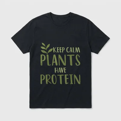 Vegan Keep Calm Plants T-Shirt – Classic T-Shirt in Black