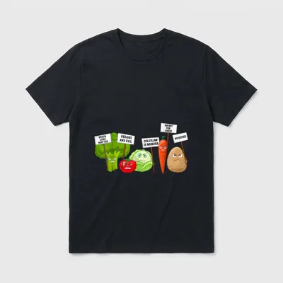 Funny Vegan Vegetables Fruit T-Shirt – Classic T-Shirt in Black