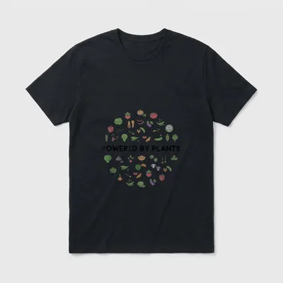 Powered By Plants Vegan Plant T-Shirt – Classic T-Shirt in Black