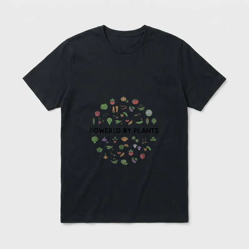 Powered By Plants Vegan Plant T-Shirt – Classic T-Shirt in Black