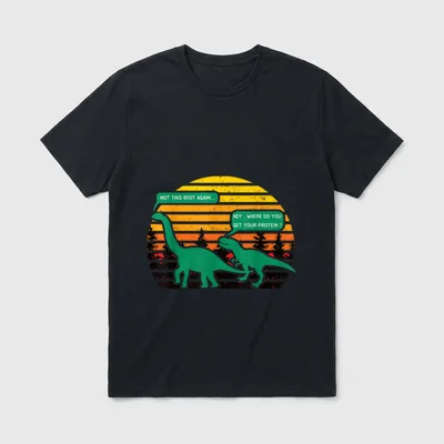 Vegan dinosaur Hey where T-Shirt – Classic T-Shirt in Black