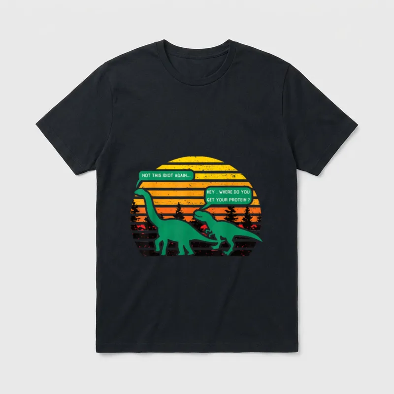 Vegan dinosaur Hey where T-Shirt – Classic T-Shirt in Black