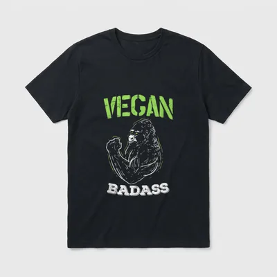 Vegan Badass Gorilla Fitness T-Shirt – Classic T-Shirt in Black