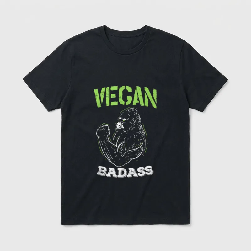 Vegan Badass Gorilla Fitness T-Shirt – Classic T-Shirt in Black