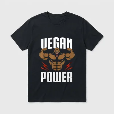 Vegan Power Gorilla Workout T-Shirt – Classic T-Shirt in Black