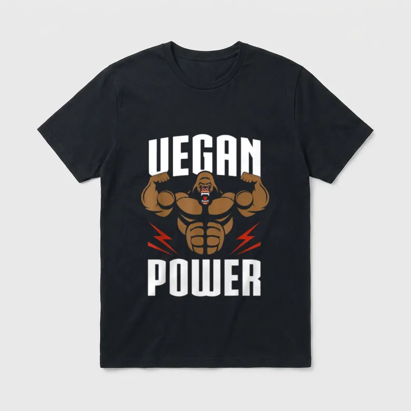 Vegan Power Gorilla Workout T-Shirt – Classic T-Shirt in Black