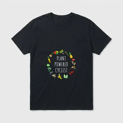 Plant-Powered Cyclist Vegetarian Vegan T-Shirt – Classic T-Shirt in Black