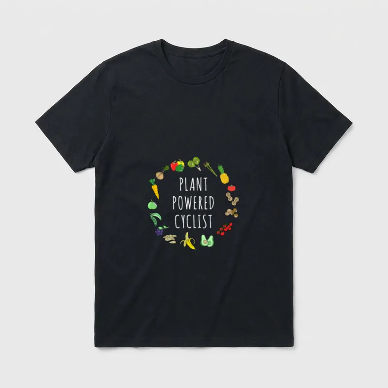 Plant-Powered Cyclist Vegetarian Vegan T-Shirt – Classic T-Shirt in Black
