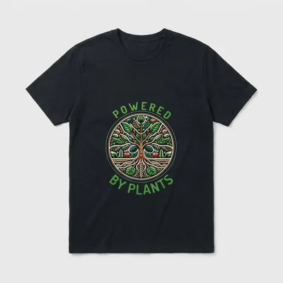 Powered by Plants Vegan Vegan Gym & Fitness Shirts T-Shirt – Classic T-Shirt in Black