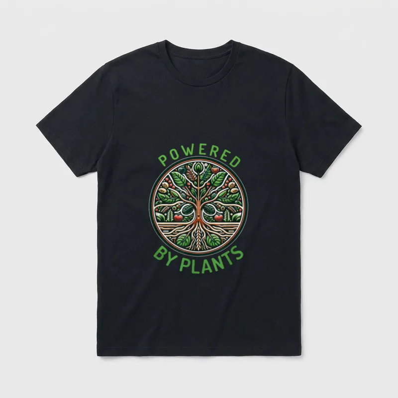Powered by Plants Vegan Vegan Gym & Fitness Shirts T-Shirt – Classic T-Shirt in Black