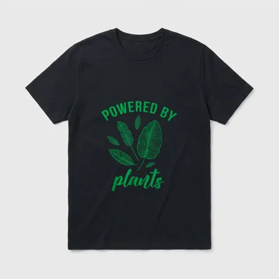 Powered by Plants Vegan Vegetarian Plant-Based T-Shirt – Classic T-Shirt in Black