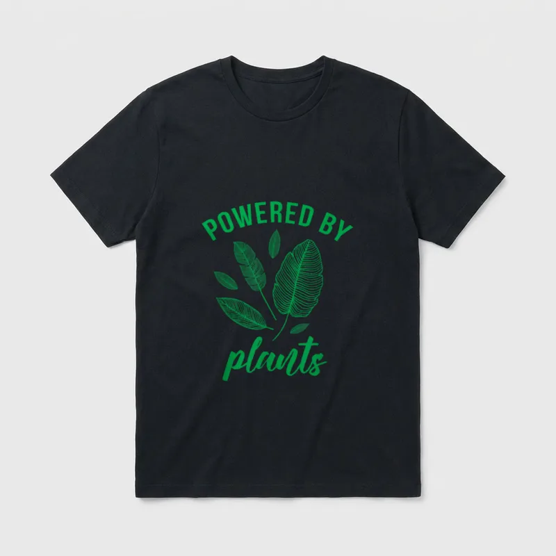Powered by Plants Vegan Vegetarian Plant-Based T-Shirt – Classic T-Shirt in Black