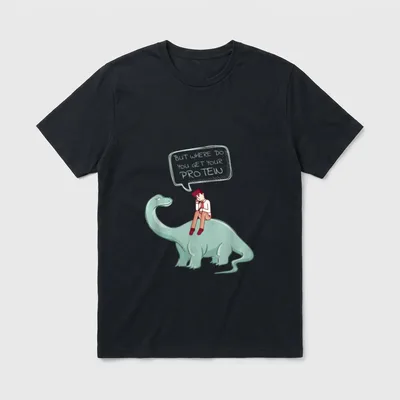 Funny Raw Food Vegan But Where T-Shirt – Classic T-Shirt in Black