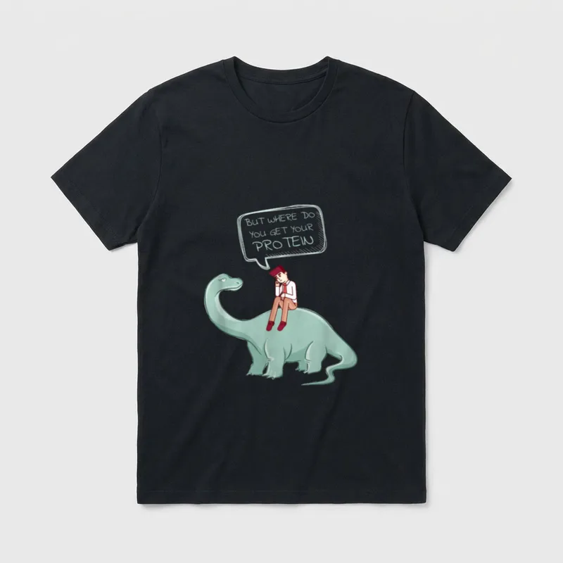 Funny Raw Food Vegan But Where T-Shirt – Classic T-Shirt in Black
