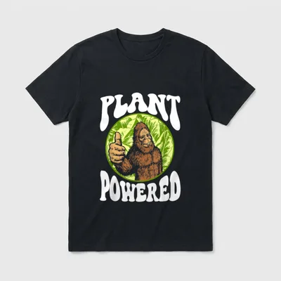 Plant-Powered Funny Vegan Vegetarian T-Shirt – Classic T-Shirt in Black