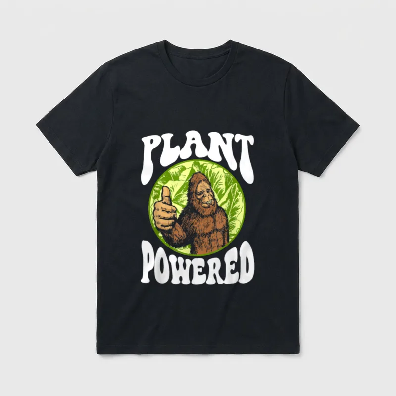 Plant-Powered Funny Vegan Vegetarian T-Shirt – Classic T-Shirt in Black