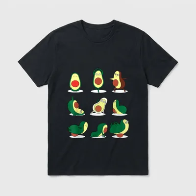 Funny Avocado Yoga Cute T-Shirt – Classic T-Shirt in Black