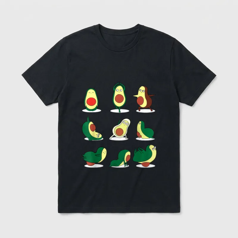 Funny Avocado Yoga Cute T-Shirt – Classic T-Shirt in Black