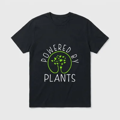 Powered by Plants Vegan Vegetarian Created T-Shirt – Classic T-Shirt in Black