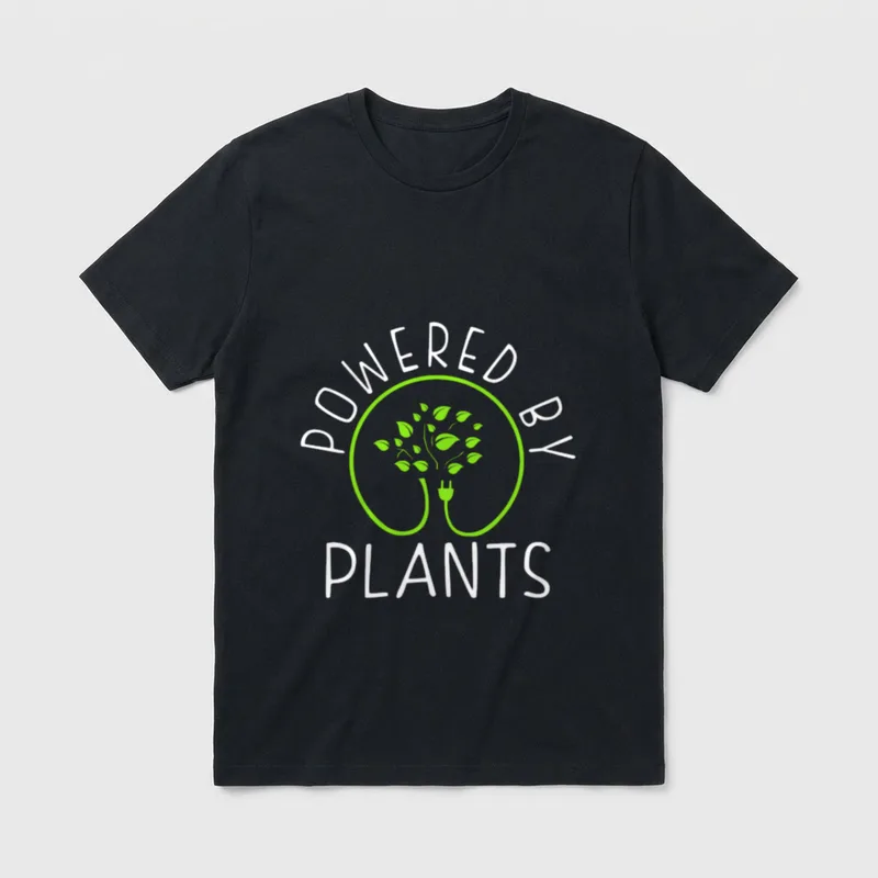 Powered by Plants Vegan Vegetarian Created T-Shirt – Classic T-Shirt in Black
