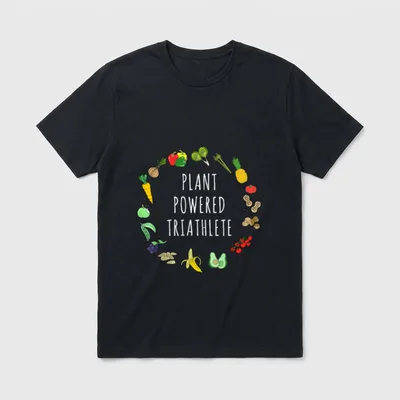 Plant-Powered Triathlete Vegetarian T-Shirt – Classic T-Shirt in Black