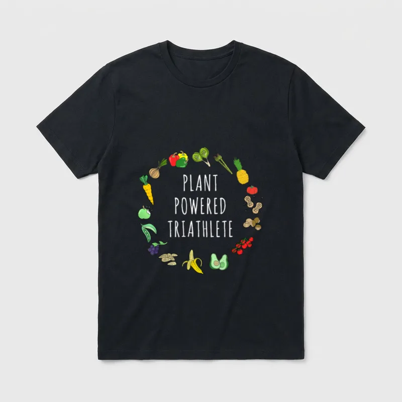 Plant-Powered Triathlete Vegetarian T-Shirt – Classic T-Shirt in Black