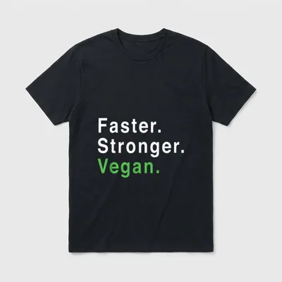 Faster Stronger Vegan Vegan Gym & Fitness Shirts T-Shirt – Classic T-Shirt in Black