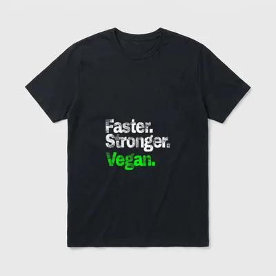 Faster Stronger Vegan Vegan T-Shirt – Classic T-Shirt in Black