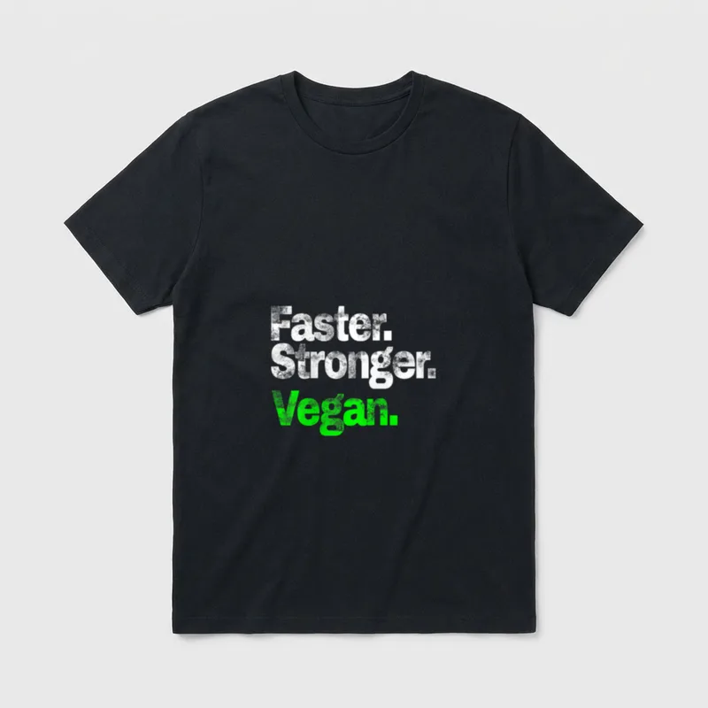 Faster Stronger Vegan Vegan T-Shirt – Classic T-Shirt in Black