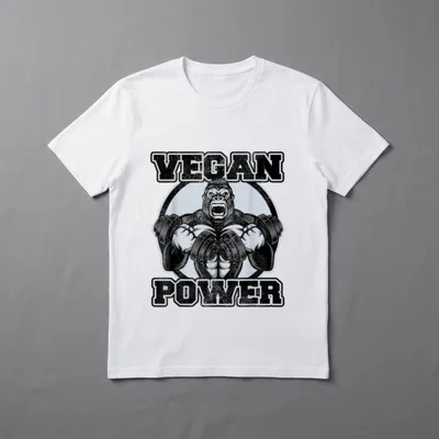Vegan Power Gorilla Weightlifter T-Shirt – Classic T-Shirt in Black