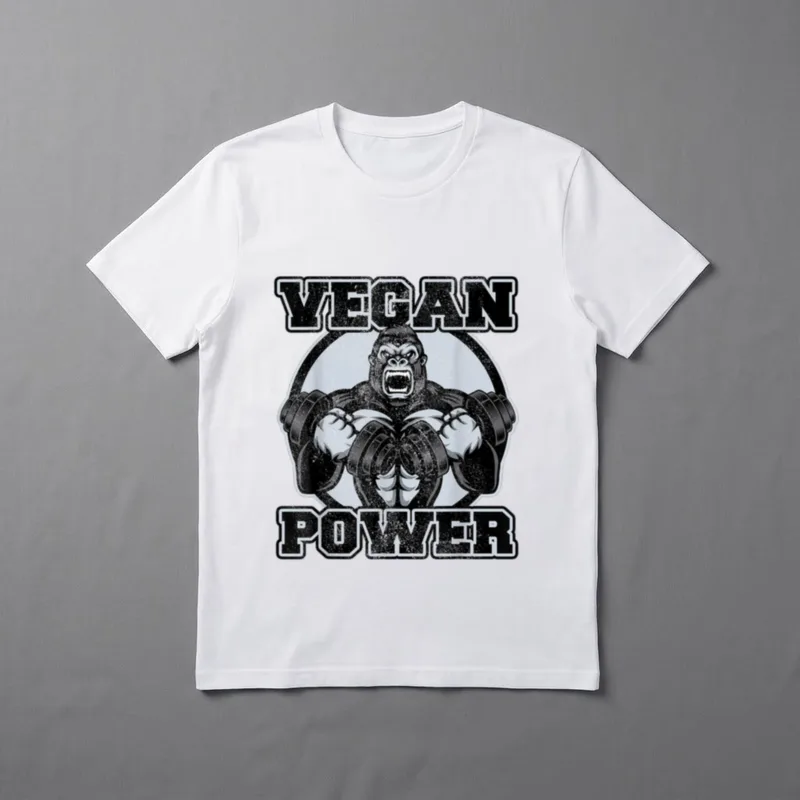 Vegan Power Gorilla Weightlifter T-Shirt – Classic T-Shirt in Black