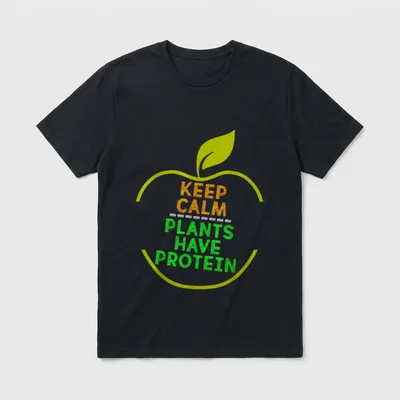 Keep Calm Plants Have Protein Pro T-Shirt – Classic T-Shirt in Black