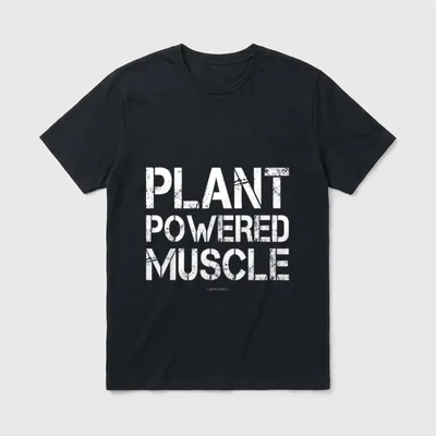 Plant Powered Muscle Funny T-Shirt – Classic T-Shirt in Black