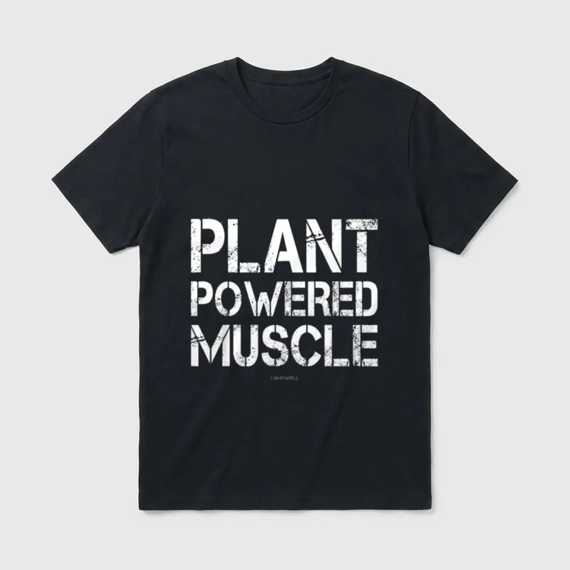 Plant Powered Muscle Funny T-Shirt – Classic T-Shirt in Black