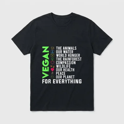 Vegetarian Animal Lover Plant T-Shirt – Classic T-Shirt in Black