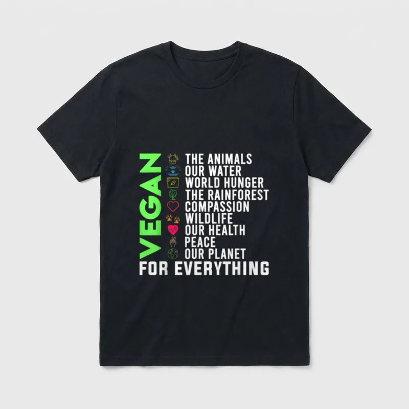 Vegetarian Animal Lover Plant T-Shirt – Classic T-Shirt in Black