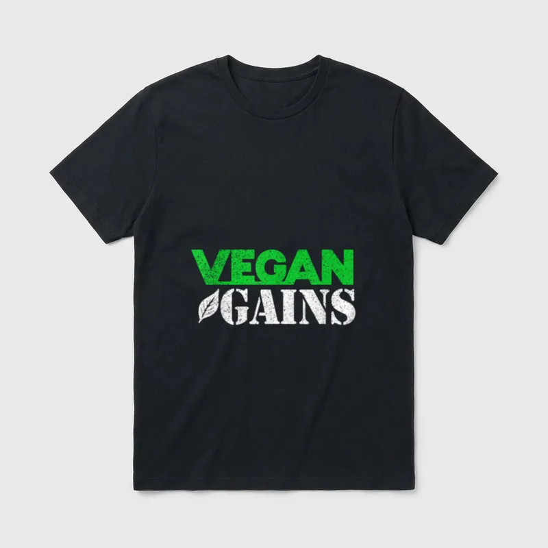 Vegan Gains Vegan Gym & Fitness Shirts T-Shirt – Classic T-Shirt in Black