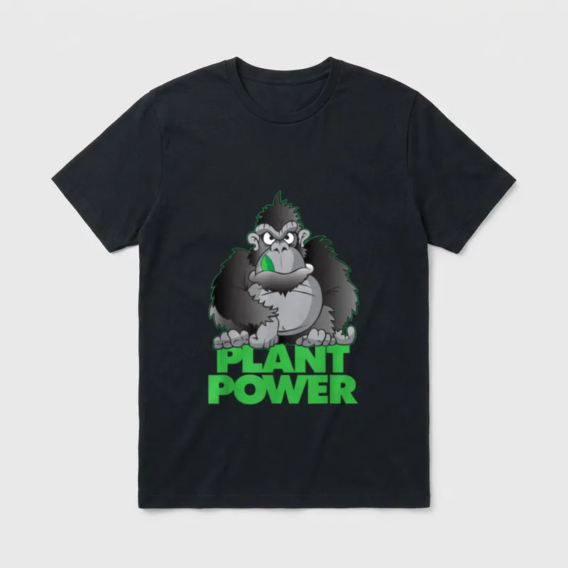 Vegan Plant Power Gorilla T-Shirt – Classic T-Shirt in Black