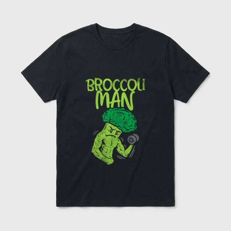 Broccoli Man Green Funny T-Shirt – Classic T-Shirt in Black