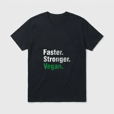 Faster Stronger Vegan Vegetarian Sports T-Shirt – Classic T-Shirt in Black