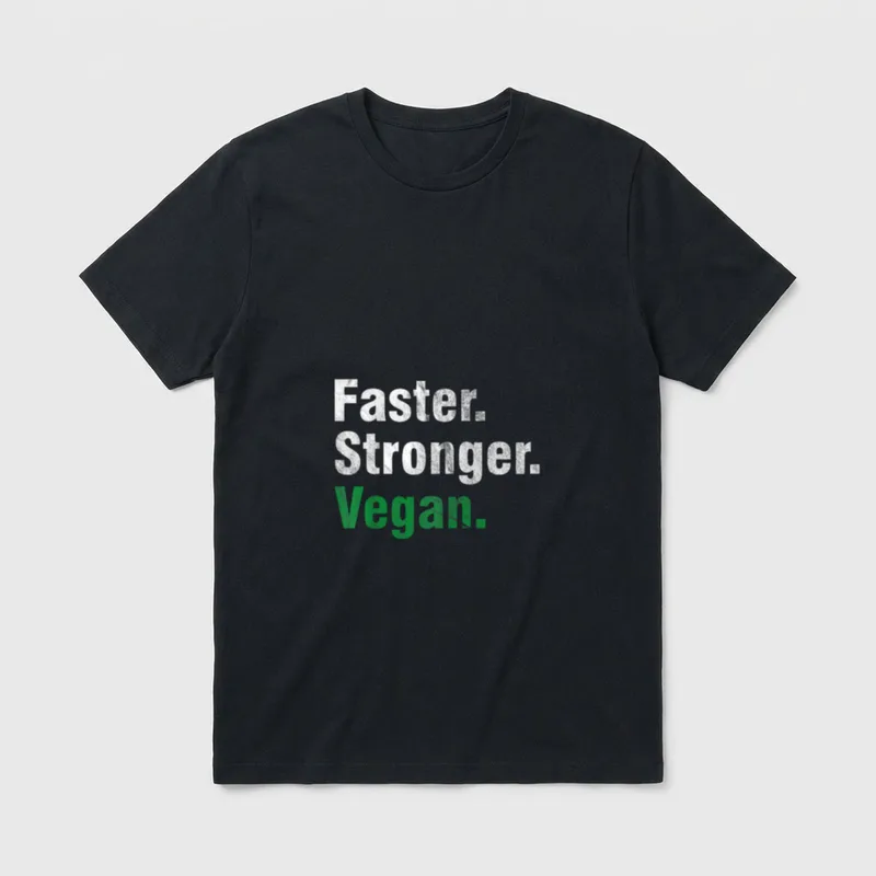 Faster Stronger Vegan Vegetarian Sports T-Shirt – Classic T-Shirt in Black
