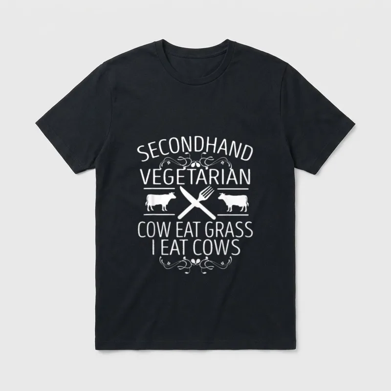 Secondhand Vegetarian funny beef T-Shirt – Classic T-Shirt in Black