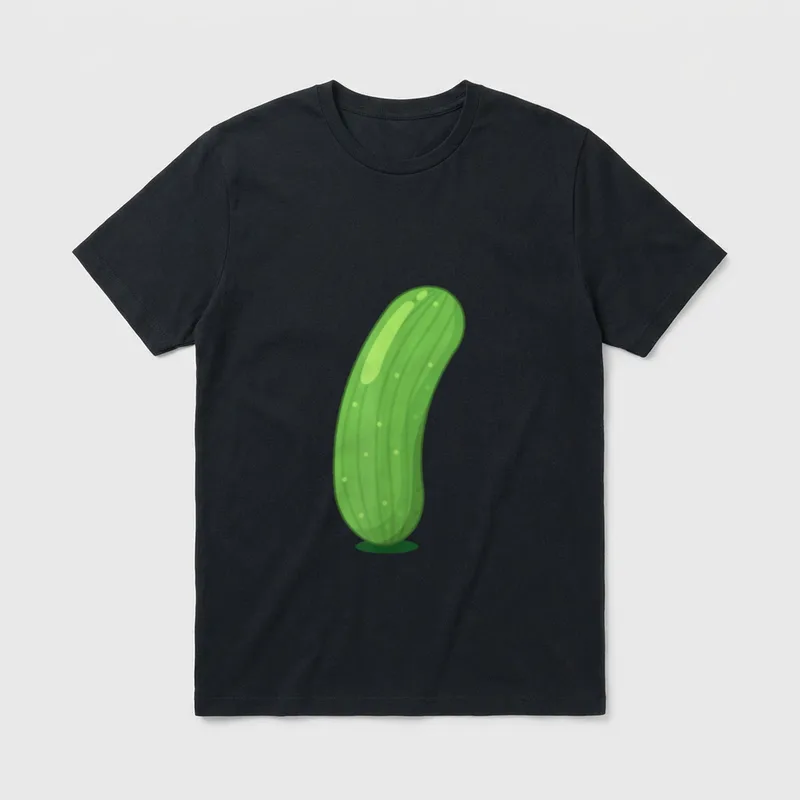 Halloween DIY Cucumber Pickle T-Shirt – Bright green cucumber with bumps and ridges – Classic T-Shirt in Black